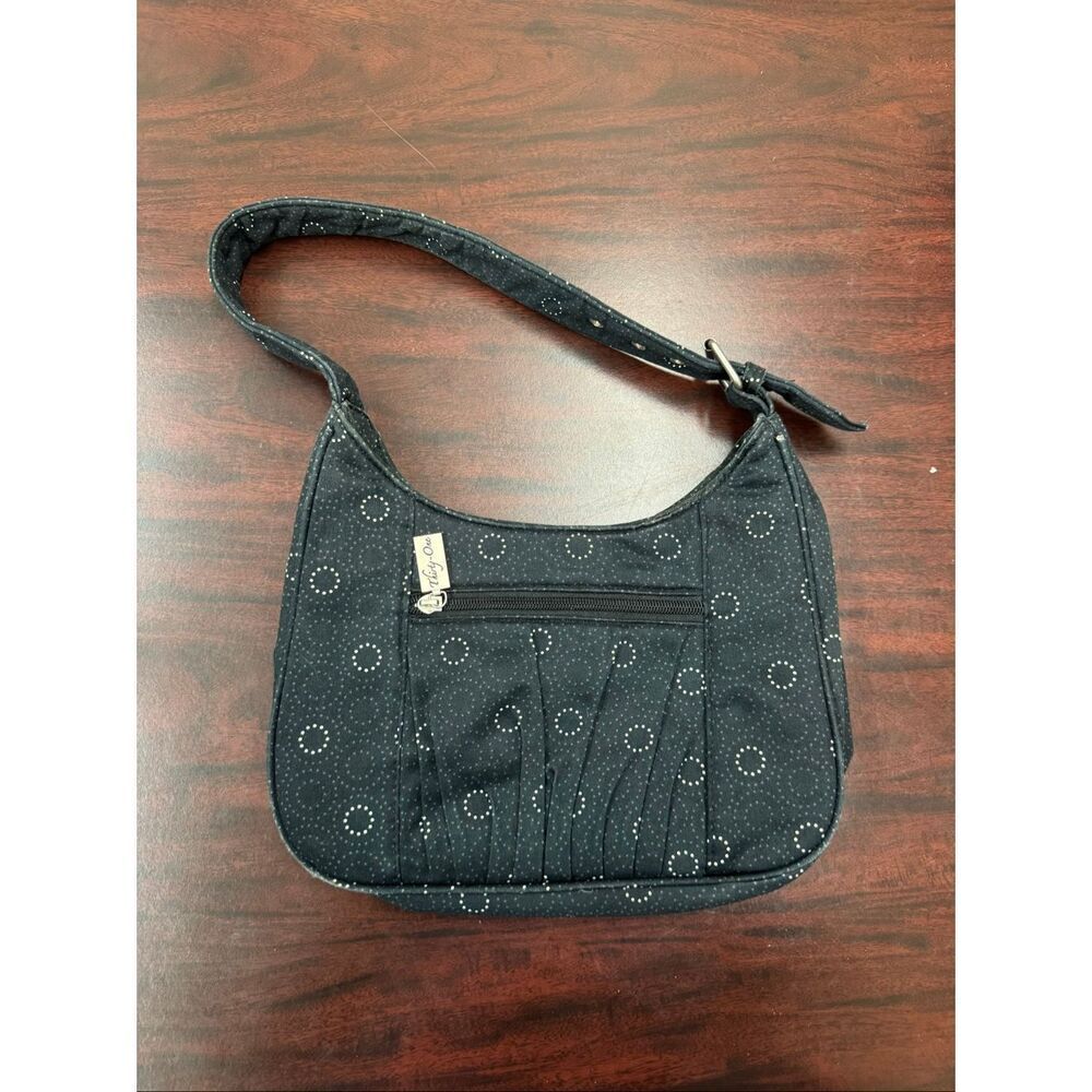 Thirty- One Black, Brown, and White Polka Dot Shoulder Bag